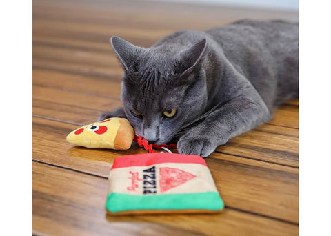 Mad Cat Purrfect Pizza Hide-A-Toy, Catnip + silvervine cat Toy, 2 Toys in 1, for Cats of All Ages