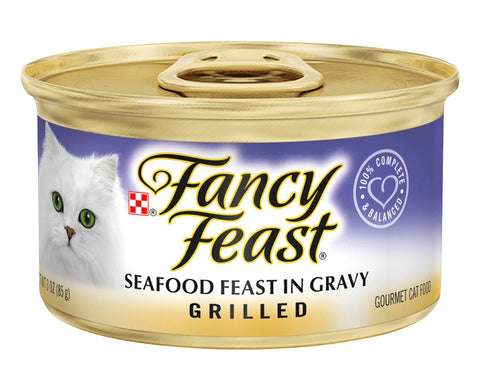 Purina Fancy Feast Gravy Wet Cat Food, High Protein Soft Seafood, 3 oz Can