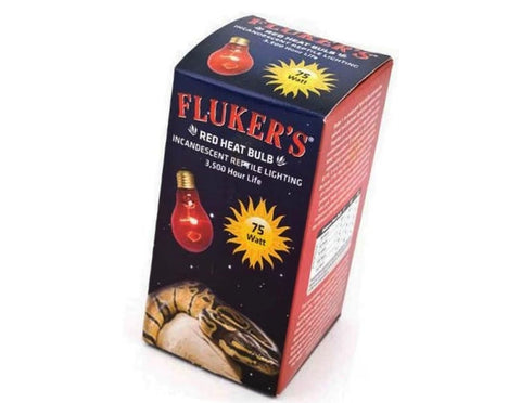 Fluker's Incandescent Red Heat Bulbs for Reptiles, 75 Watt