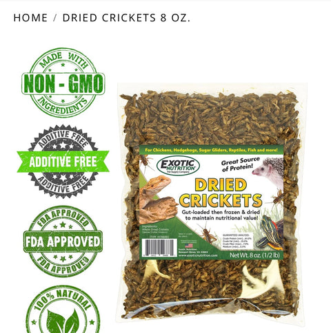 Dried Crickets 8 oz.