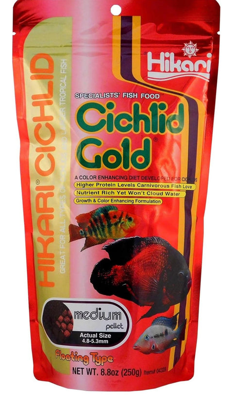 Hikari 8.8-Ounce Cichlid Gold Floating Pellets for Pets, Medium