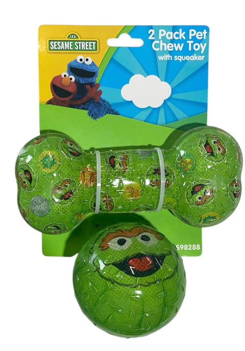 sesame street 2 pack chew toy squeakers
