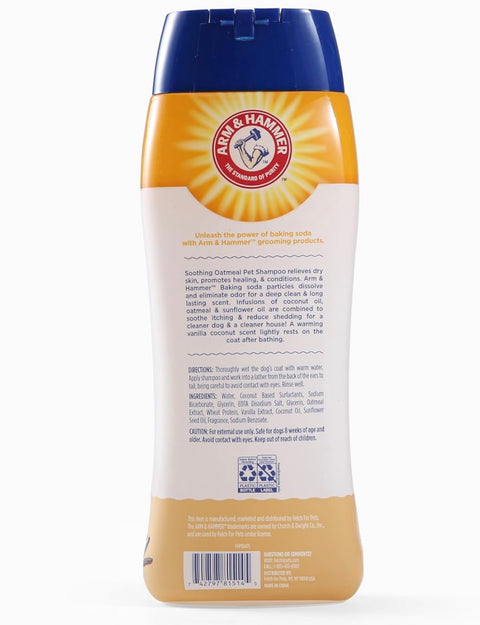 Arm & Hammer for Pets Soothing Oatmeal Pet Shampoo | Nourishing and Moisturizing Dog Shampoo with Gentle Cleansing formula | Vanilla Coconut Scent, 20 oz Bottle Shampoo for Pets