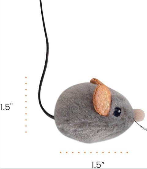 Catstages Squeak Squeak Mouse Cat Toy with Touch-Activated Sound & Catnip, Gray