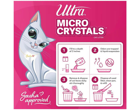 Ultra Micro Crystals Cat Litter - 99.9% Dust Free, Soft on Paws, Fragrance Free - 4Lbs.