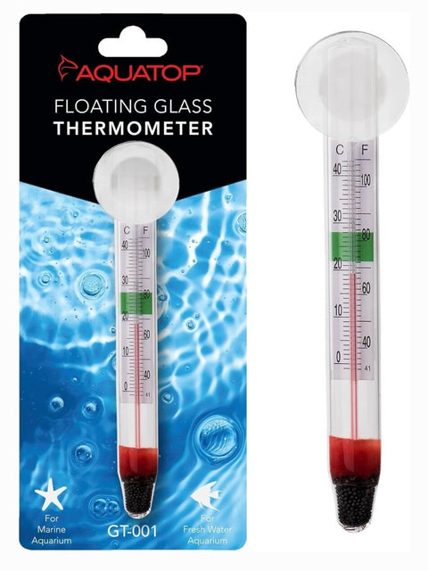 Aquatop Floating Glass Thermometer with Suction Cup Mount