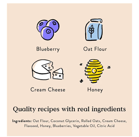 Bocce's Bakery 'Berries & Cream Treats for Dogs, Wheat-Free Everyday Dog Treats, Made with Real Ingredients, Baked in The USA, Natural Soft & Chewy Cookies, Cream Cheese & Blueberry, 6 oz