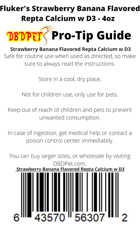 fluker's Repta Strawberry-Banana Flavored Calcium with Vitamin D3 (4oz)