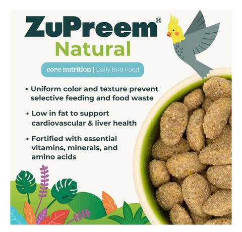 ZuPreem Natural Medium & Large Smart Pellet Bird Food 3 lbs