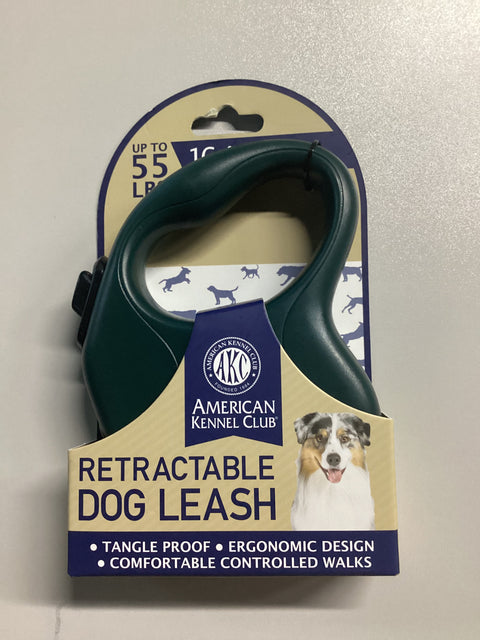 Retractable dog leash up to 55lbs 16.4 feet green color