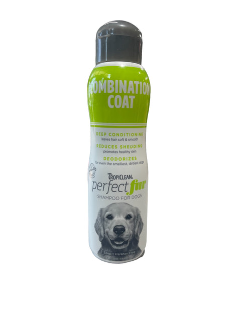 TropiClean Perfect Fur Dog Shampoo for Shedding Control & Deep Conditioning for Breeds with A Combination of Long & Short Fur | 12flo oz