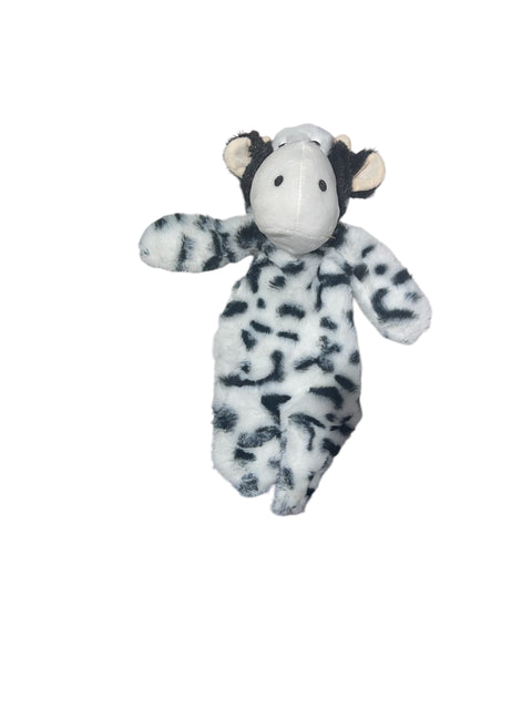 pet lou dog toy black and white cow