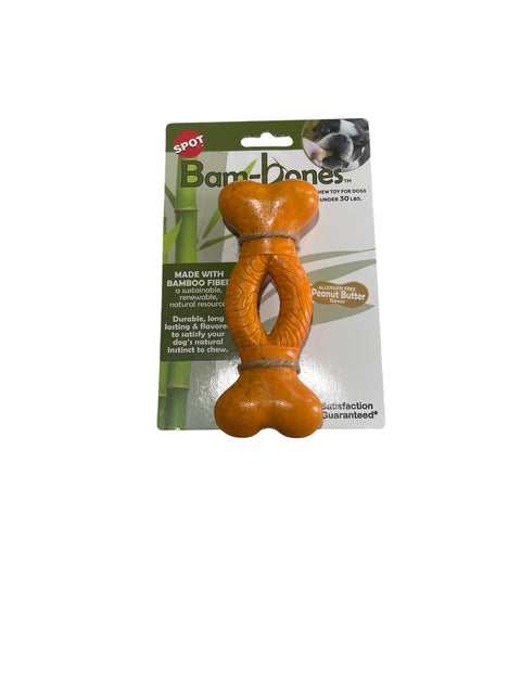 bam bones chew toy for dogs under 30 lbs peanut butter flavor