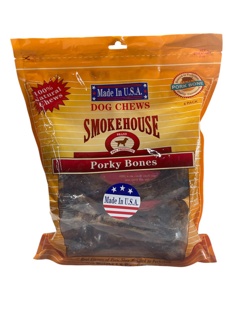 dog chew smoke house porky bones pack of 4