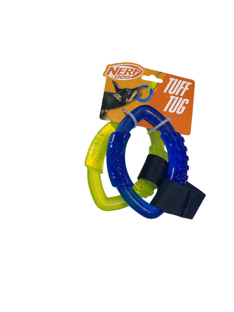 Nerf Dog 13in 2-Ring Strap Tug - Blue/Green