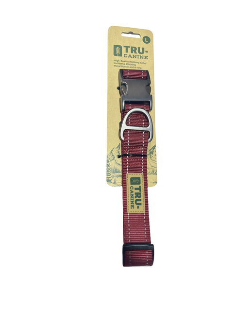 tru canine collar burgundy color