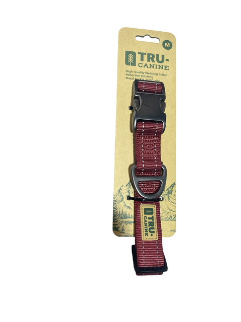 tru canine collar burgundy color