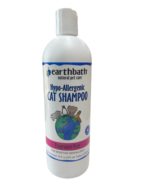 earthbath hypoallergenic cat shampoo fragrance free  for sensitive skin allergy