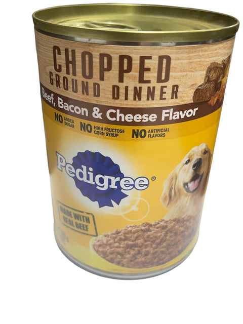 pedigree chopped ground dinner with beef, bacon and cheese flavor 13.2 oz