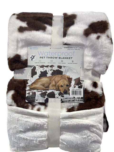 waterproof pet throw blanket cow print 60x70 100% polyester