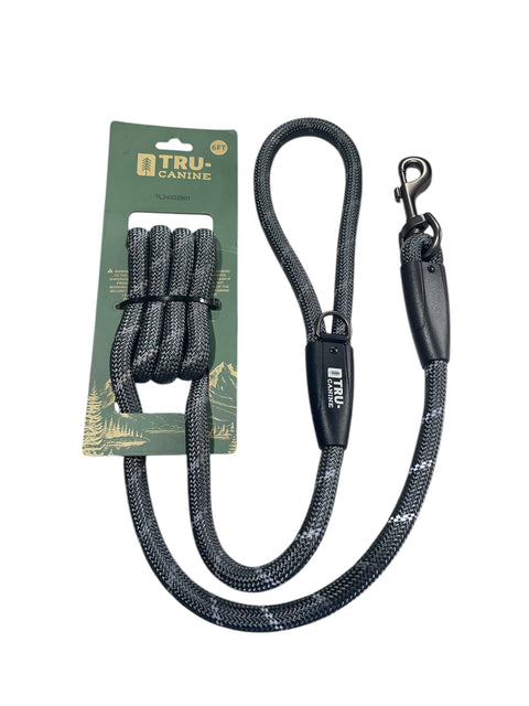 tru canine leash 6 feet gray color