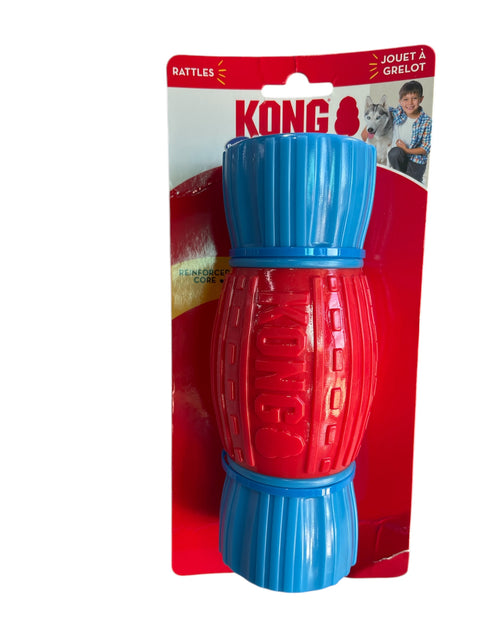 KONG CoreStrength Rattlez Dog Toy, Dumbbell