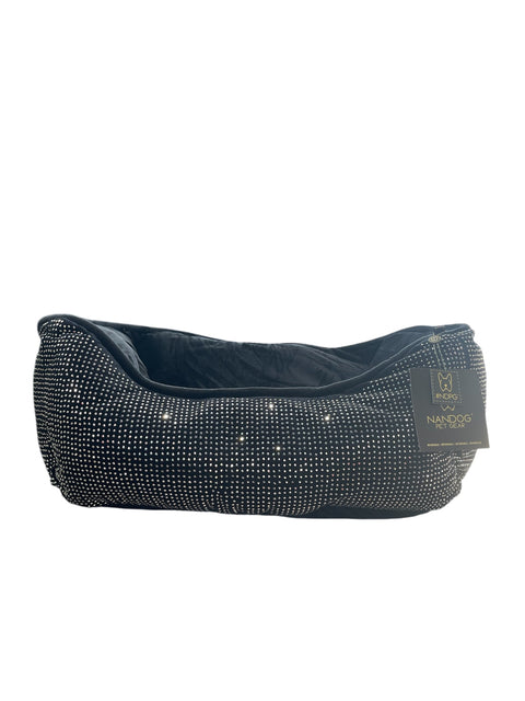 nandog dog bed black with sparkles