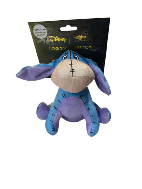 Buckle-Down Disney Dog Toy, Winnie The Pooh Eeyore Sitting Pose Blue Pet Toy, Ballistic Nylon Plush