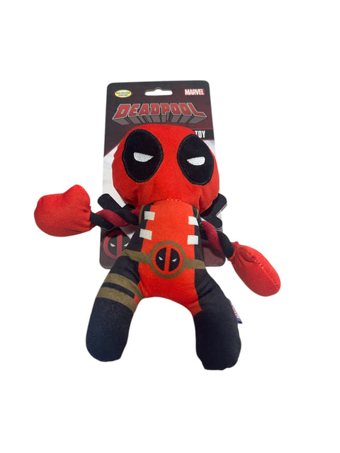 deadpool marvel plush rope dog toy squeaker