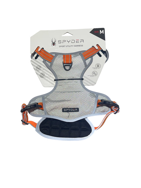 spyder sport utility harness reflective water resistance padded for comfort quick release buckles gray - orange