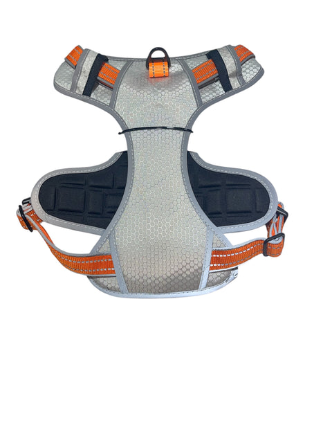 spyder sport utility harness reflective water resistance padded for comfort quick release buckles gray - orange