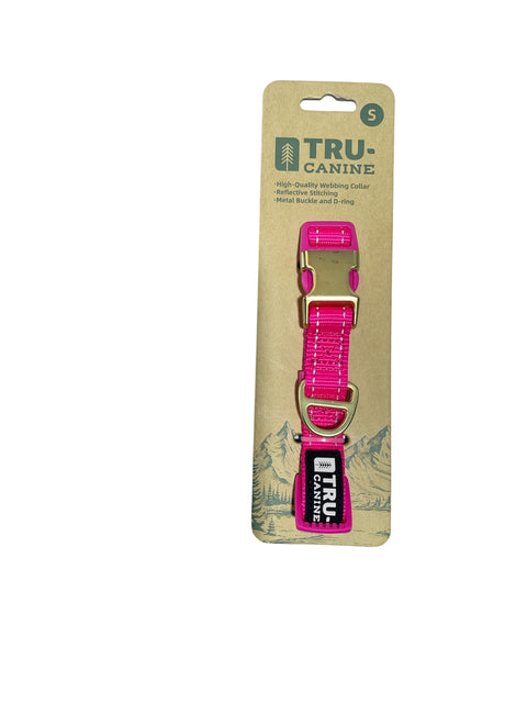 tru canine collar hot pink small