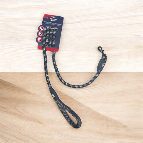 reebok 6 feet reflective rope leash balck/ gray