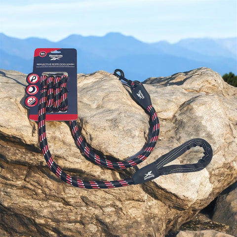 reebok 6 feet reflective leash pink/black