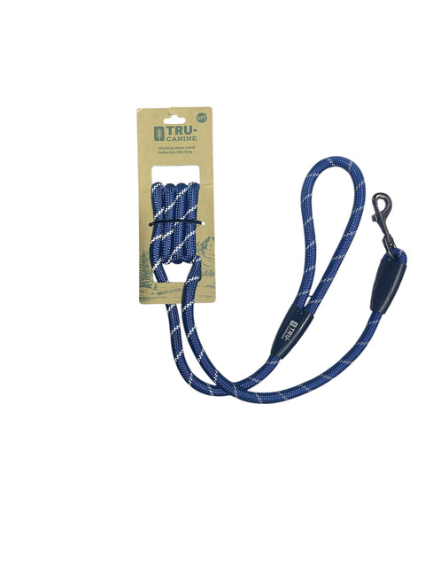 tru canine climbing rope leash reflective stitching 6 feet blue - gray