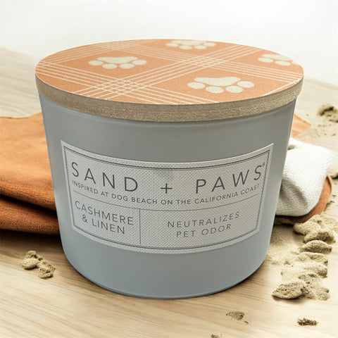 sand and paws candle cashmere and linen scent