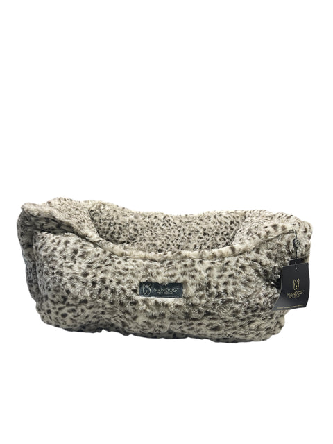 nandog dog bed 20-22 in leopard print reversible