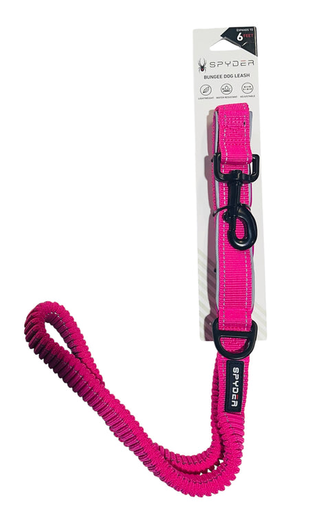 spyder bungee dog leash hot pink 6 feet
