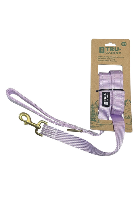 tru canine 6 f webbing leash reflective stitching
