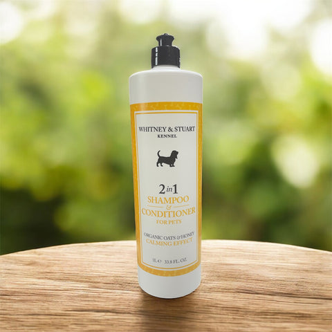 whitney and stuart kennel 2 in 1 shampoo - conditioner for pets organic oats and honey calming effect 33.8flo oz