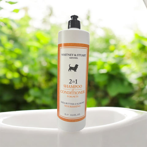 whitney and stuart kennel 2 in 1 shampoo - conditioner for pets shea butter and almond nourishing 33.8 flo oz