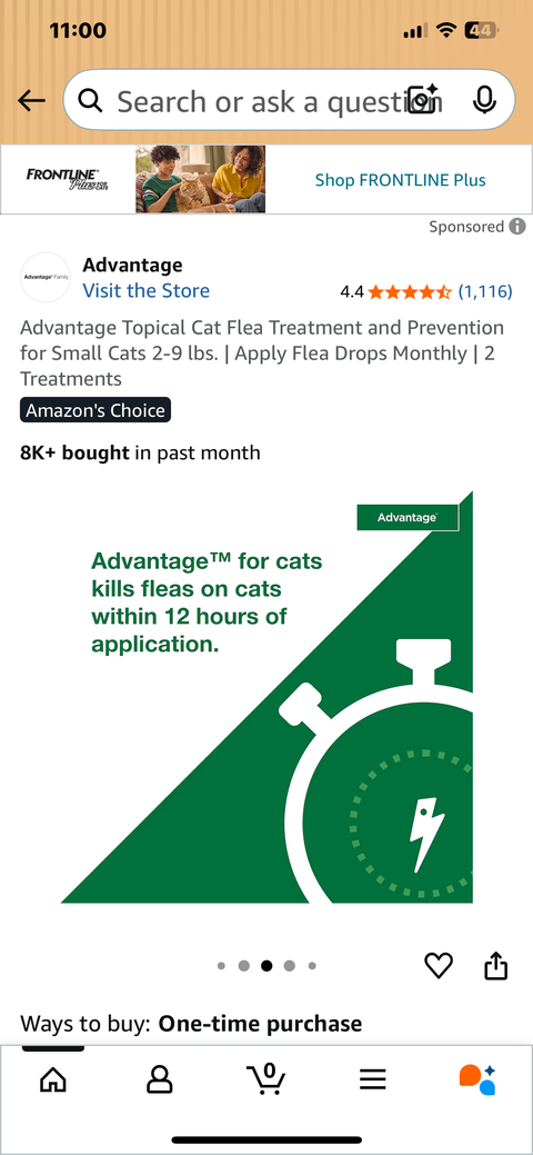 Advantage Topical Cat Flea Treatment and Prevention for Small Cats 2-9 lbs. | Apply Flea Drops Monthly | 2 Treatments