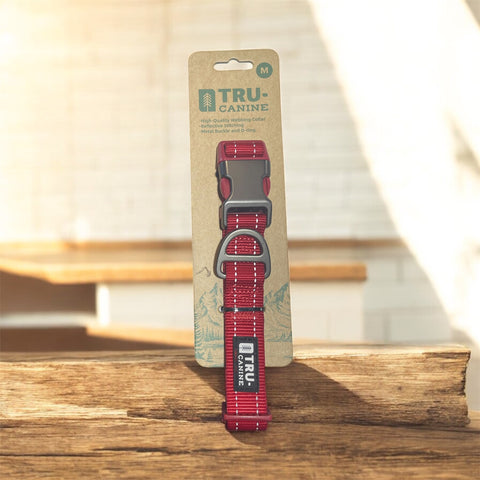 tru canine dog collar red color