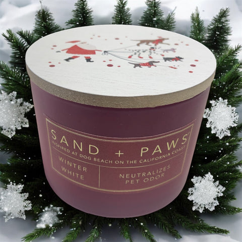 sand and paws candle winter white