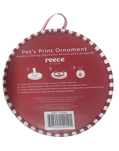 reece Holiday Pawprints Christmas Ornament, DIY No Mess Clay Pawprint Impression Kit, Pet Memorial Keepsake, Dog or Cat Gift for Pet Parents, Christmas Stocking Stuffer for Pets