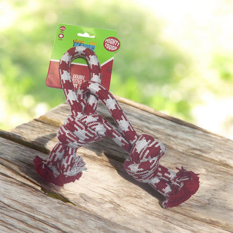 chew king double knotted tug rope toy