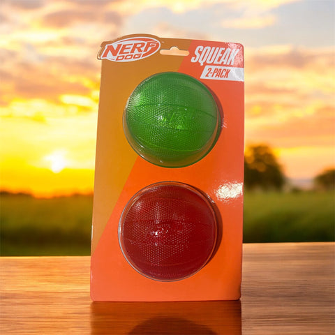nerf dog squeak2 pack ball for large dogs