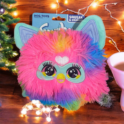 furby dog toy squeak and crinkle 6”