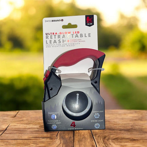 swiss brand ultra glow led retractable leash 15 f