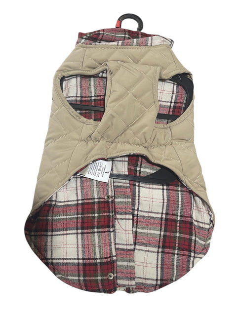 pet apparel dog quilted barn coat with pocket large size